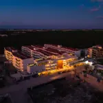 Elements 326 in Tulum , Quintan Roo, México. Development pre-sale by The Coral Properties. Aerial view at night.