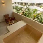 Elements 326 in Tulum , Quintan Roo, México. Development pre-sale by The Coral Properties. Exterior plunge pool in apartment.
